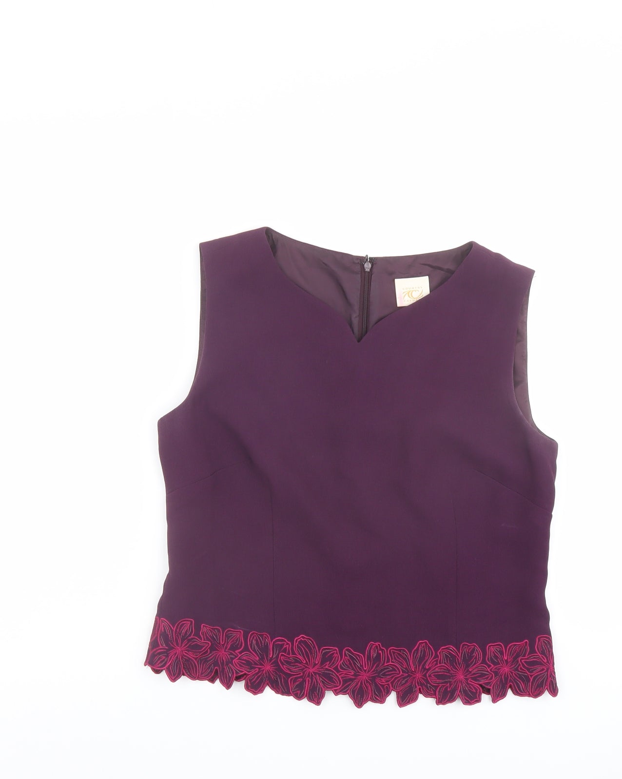 Womens UK Size 10 Country Casuals Purple Basic Blouse