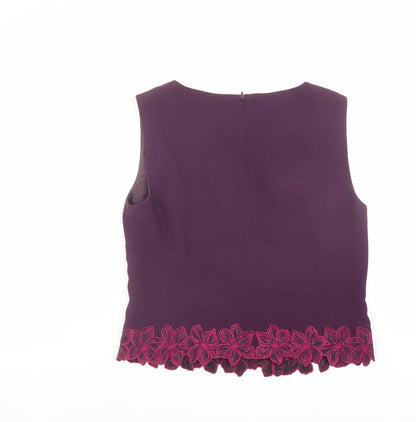Womens UK Size 10 Country Casuals Purple Basic Blouse