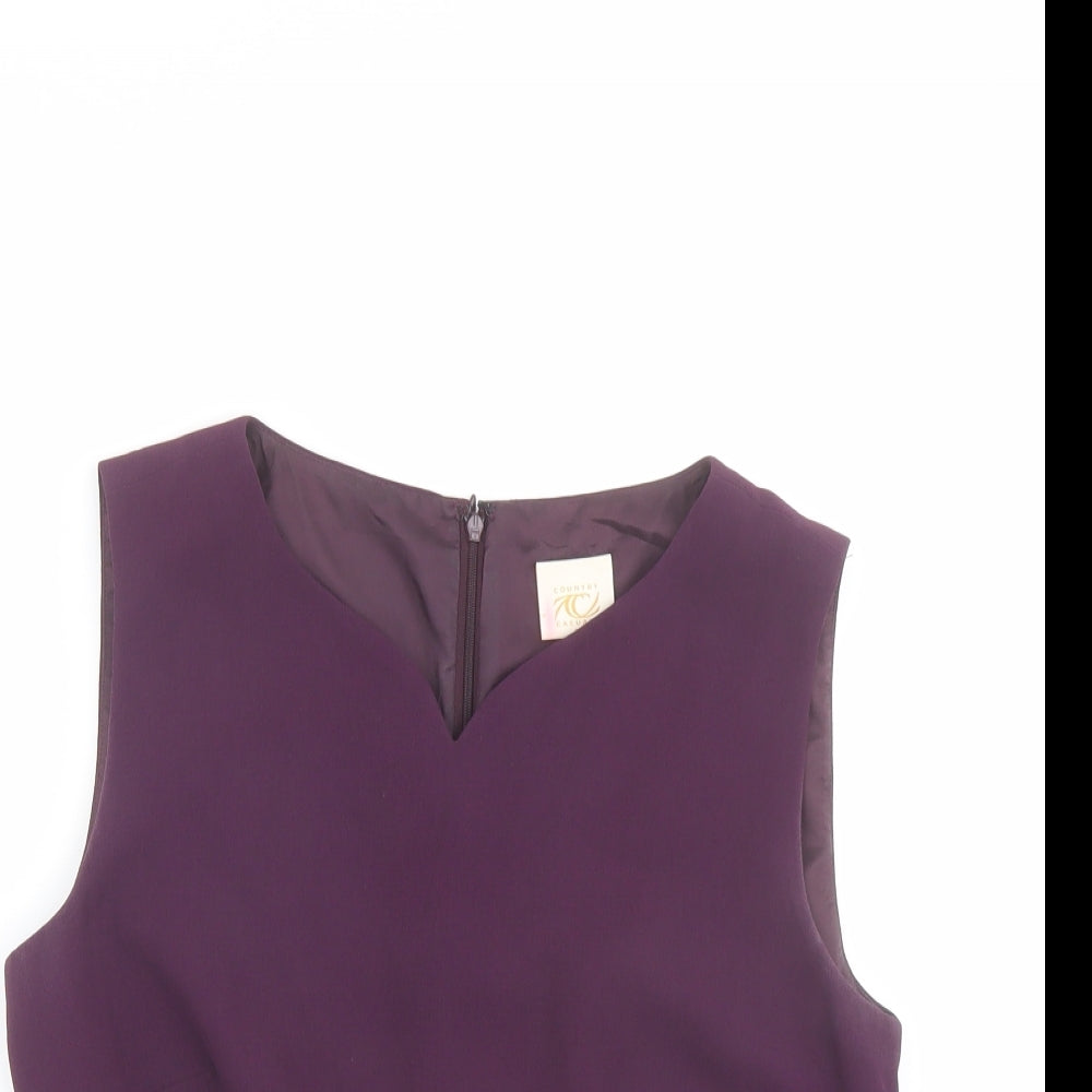 Womens UK Size 10 Country Casuals Purple Basic Blouse