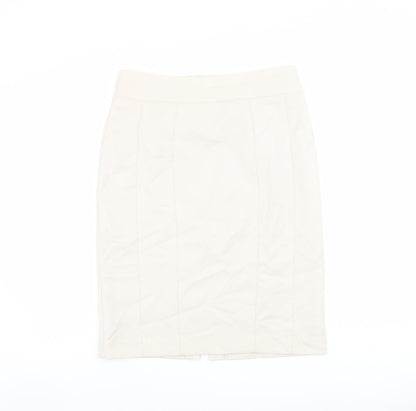 H&M Womens Beige Polyester Straight & Pencil Skirt Size 12 Zip