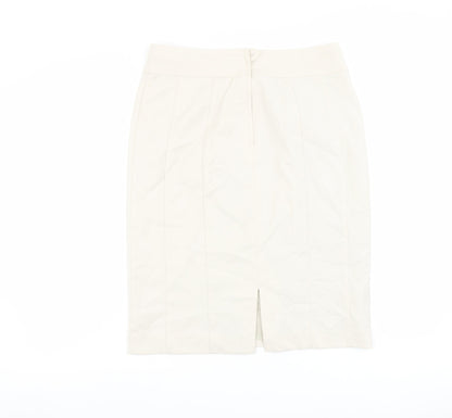H&M Womens Beige Polyester Straight & Pencil Skirt Size 12 Zip
