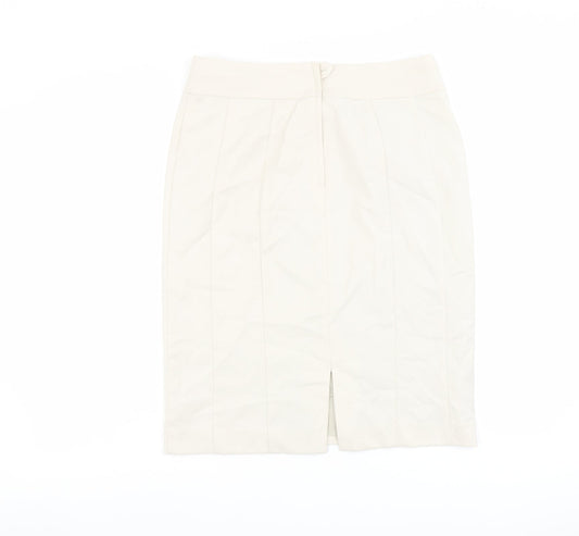 H&M Womens Beige Polyester Straight & Pencil Skirt Size 12 Zip