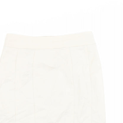 H&M Womens Beige Polyester Straight & Pencil Skirt Size 12 Zip