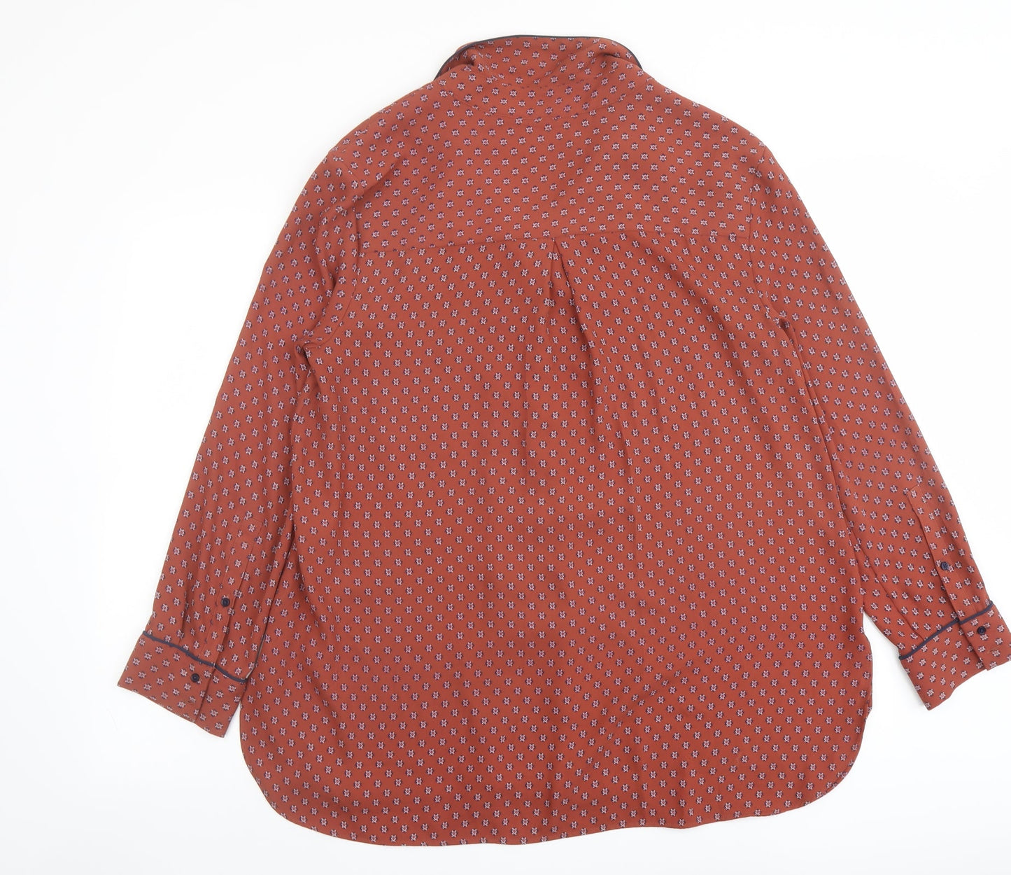 Womens UK Size 14 Marks and Spencer Brown Basic Button-Up