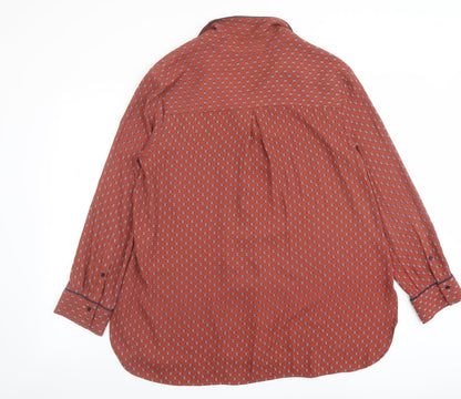 Womens UK Size 14 Marks and Spencer Brown Basic Button-Up