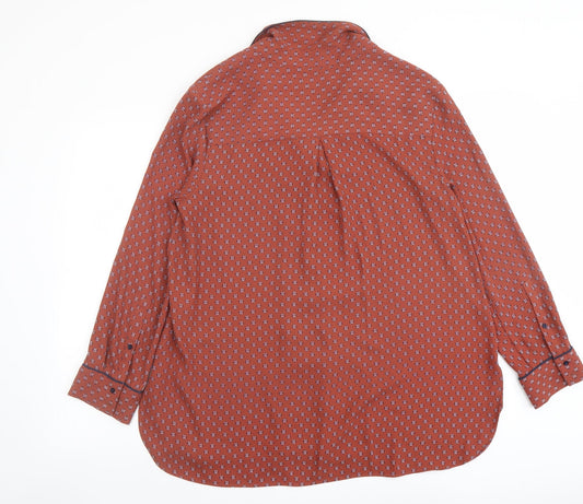 Womens UK Size 14 Marks and Spencer Brown Basic Button-Up