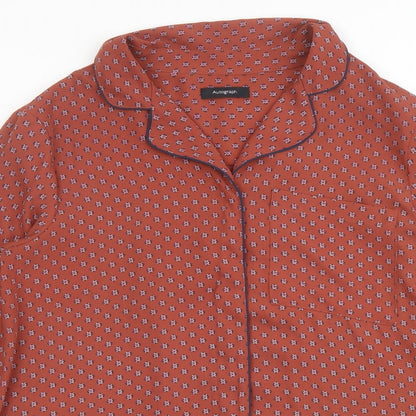 Womens UK Size 14 Marks and Spencer Brown Basic Button-Up