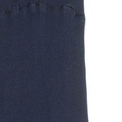 Brave Soul Womens Blue Cotton Tank Dress Size XS Square Neck Button