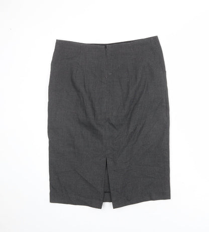 NEXT Womens Grey Geometric Polyester Bandage Skirt Size 10 Zip