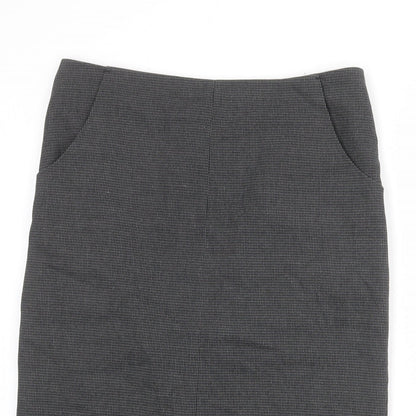 NEXT Womens Grey Geometric Polyester Bandage Skirt Size 10 Zip