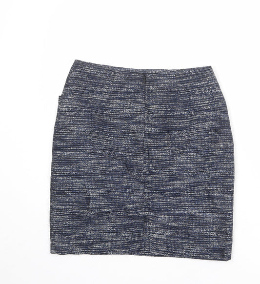 Monsoon Womens Multicoloured Geometric Polyester Bandage Skirt Size 8 Zip