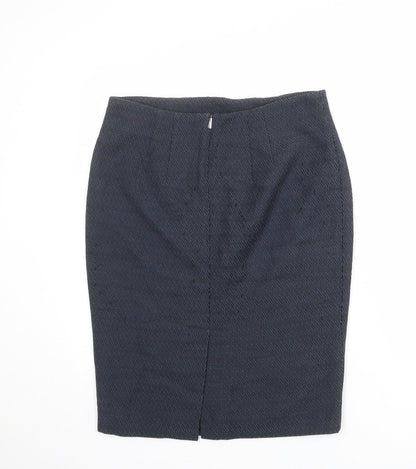Autograph Womens Blue Geometric Cotton Bandage Skirt Size 12 Zip