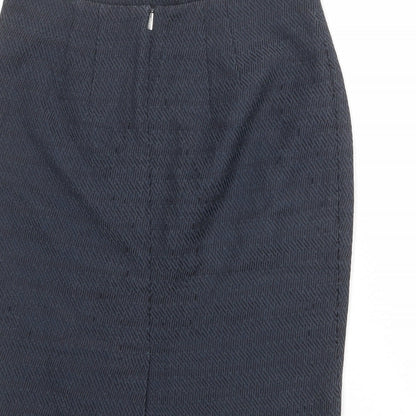 Autograph Womens Blue Geometric Cotton Bandage Skirt Size 12 Zip
