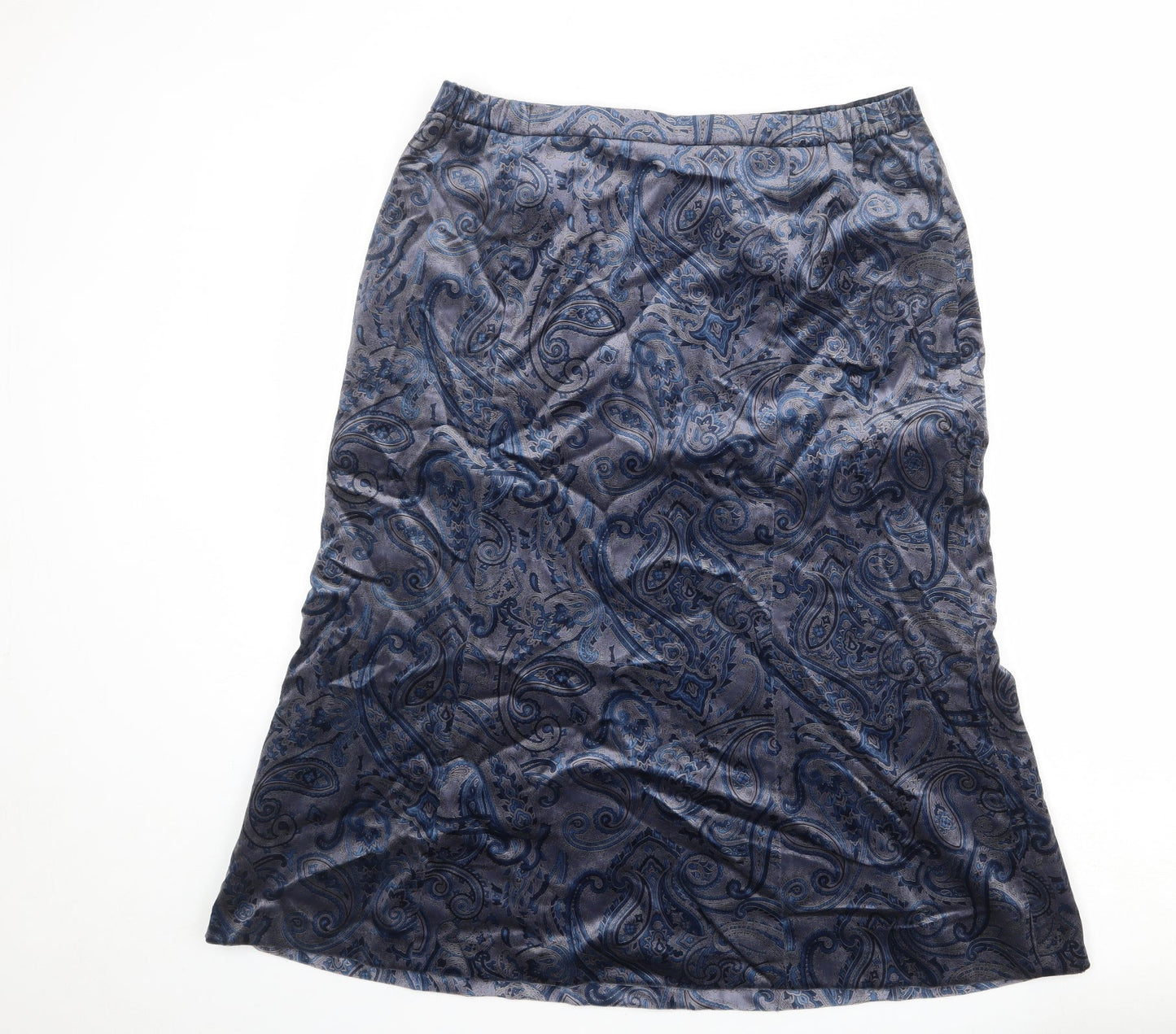 Cotswold Collections Womens Blue Plaid Cotton A-Line Skirt Size 18 Zip