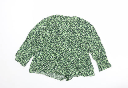 Womens UK Size 6 Warehouse Green Basic Blouse
