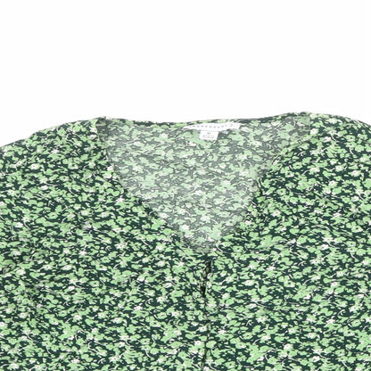 Womens UK Size 6 Warehouse Green Basic Blouse