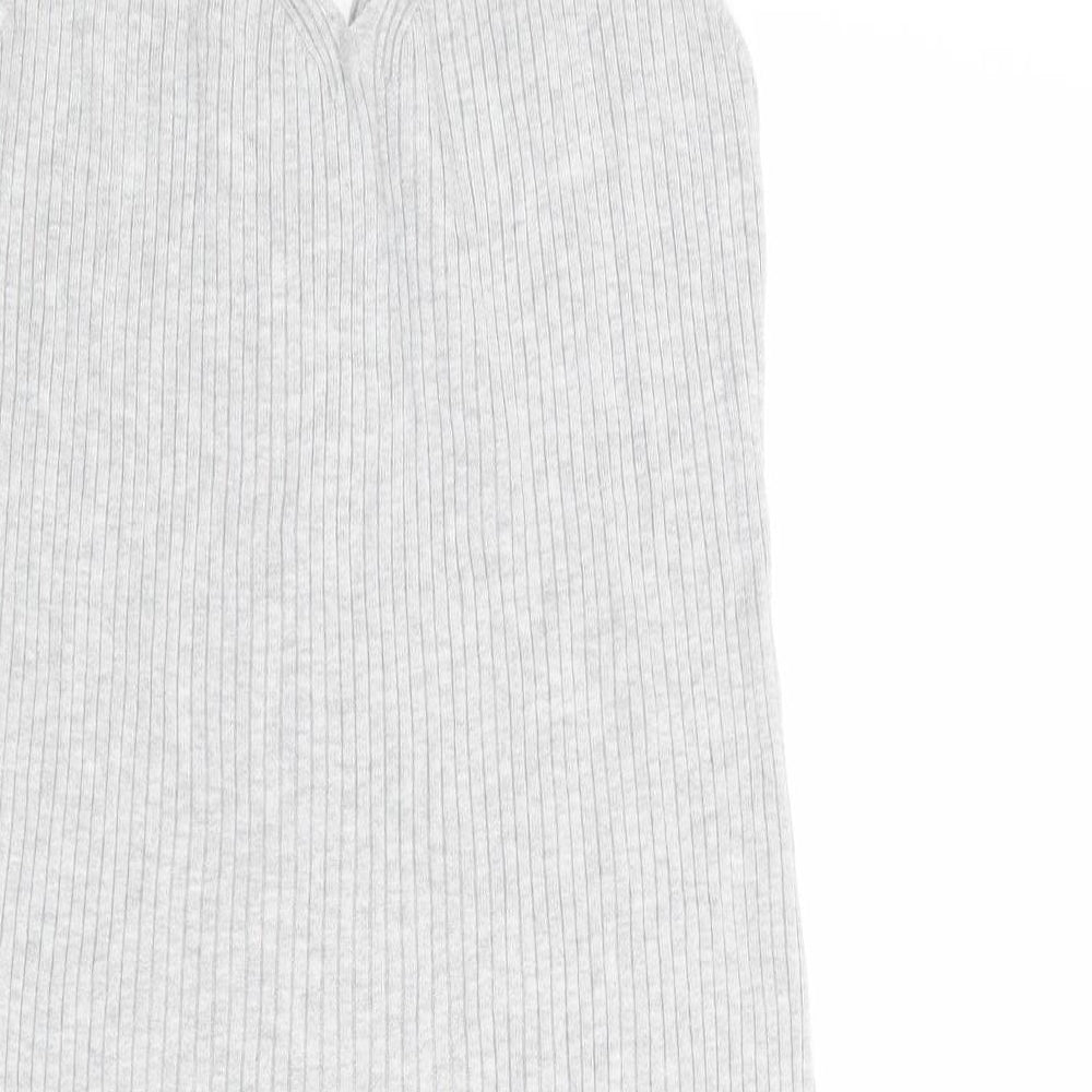 Divided by H&M Womens Grey Acrylic Tank Dress Size 14 V-Neck Pullover - Ribbed
