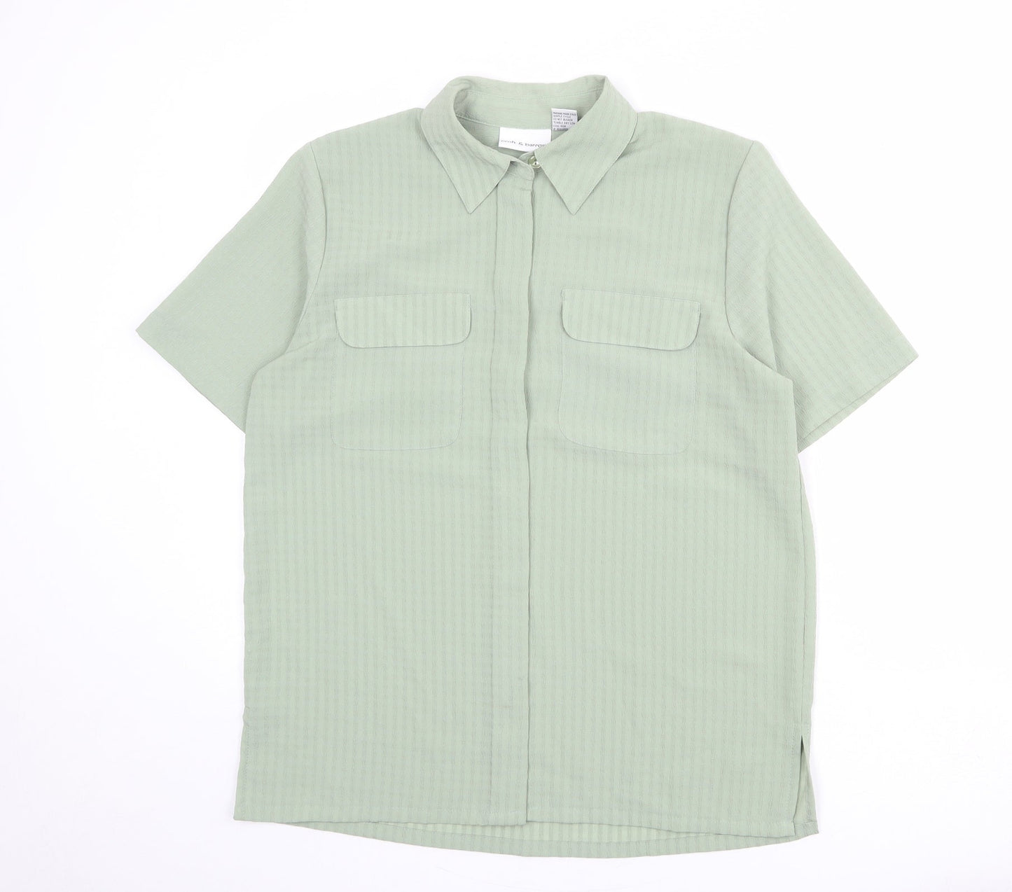 Womens UK Size M Croft & Barrow Green Basic Button-Up