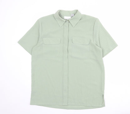 Womens UK Size M Croft & Barrow Green Basic Button-Up