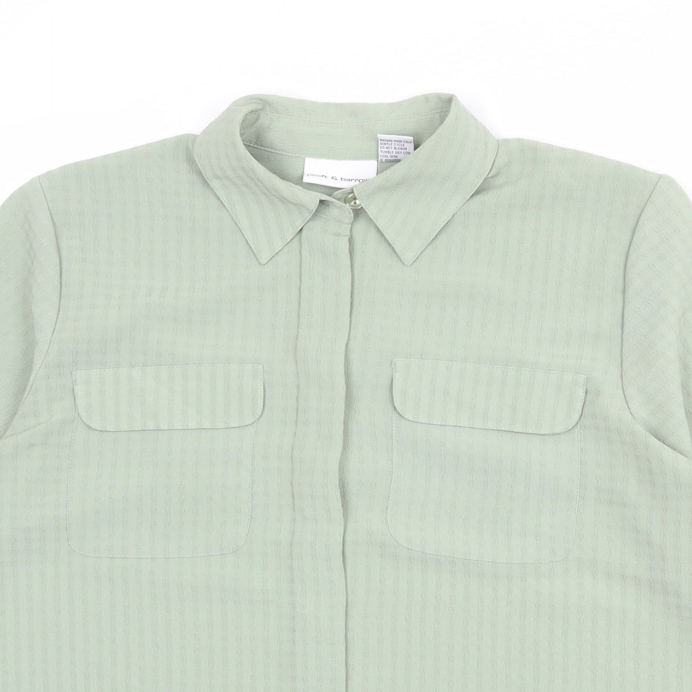 Womens UK Size M Croft & Barrow Green Basic Button-Up