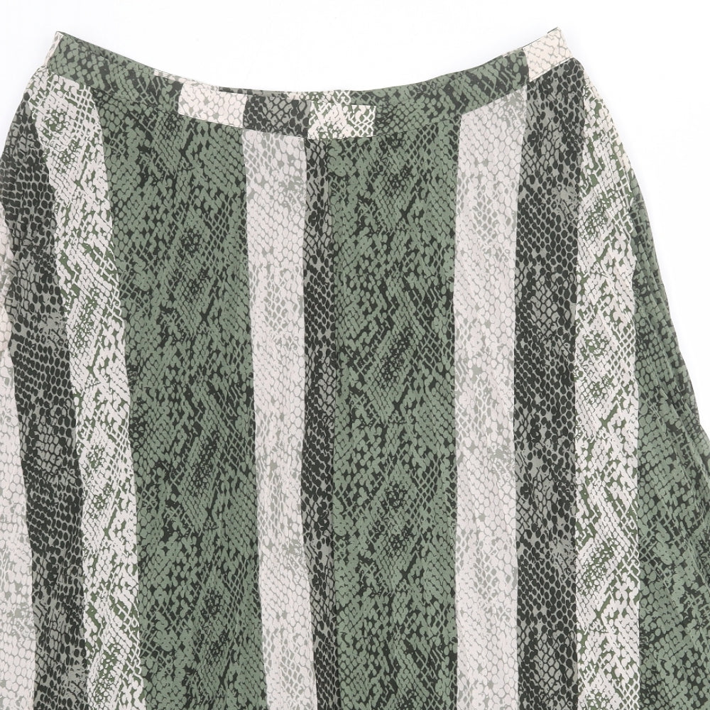 Principles Womens Green Geometric Polyester Swing Skirt Size 14 Zip - Snakeskin pattern