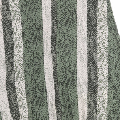 Principles Womens Green Geometric Polyester Swing Skirt Size 14 Zip - Snakeskin pattern