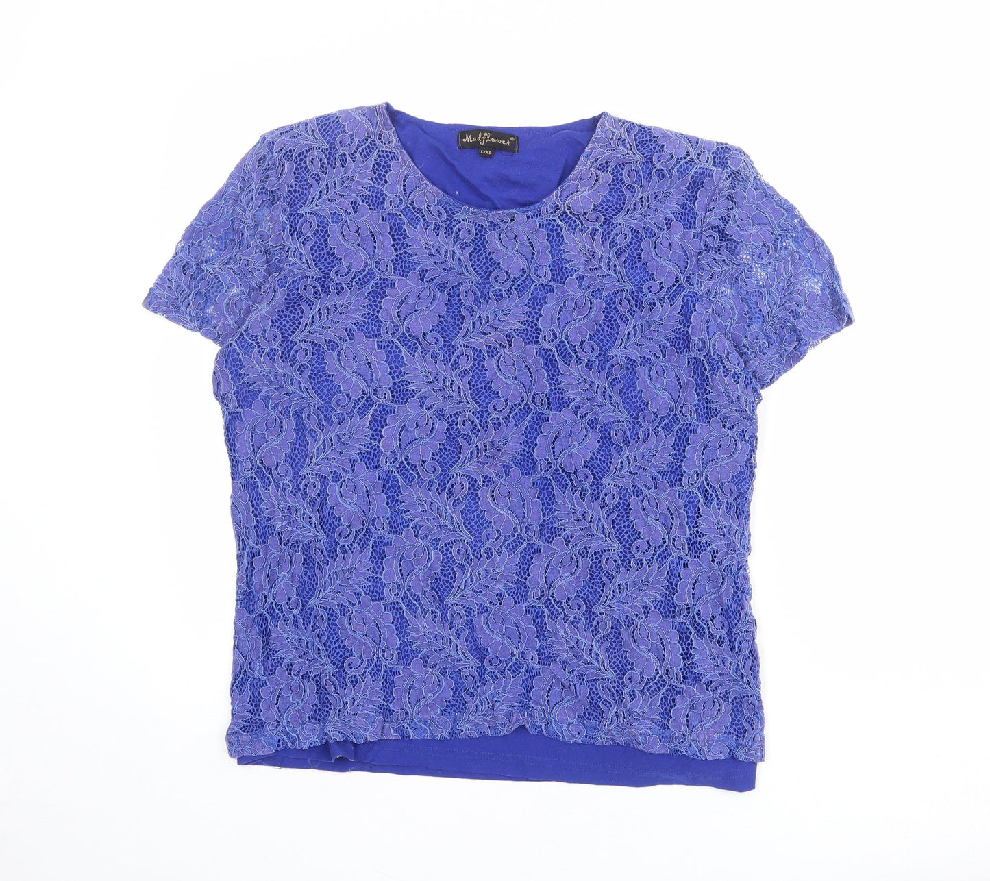 Womens UK Size L Mudflower Blue Basic T-Shirt
