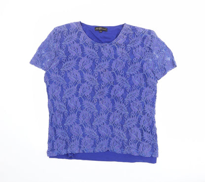 Womens UK Size L Mudflower Blue Basic T-Shirt