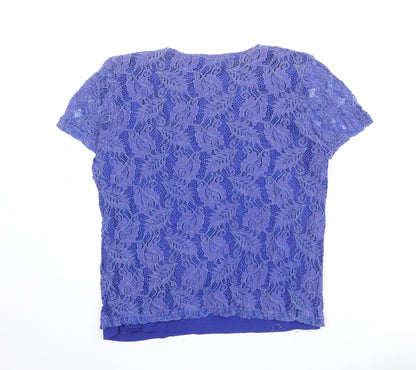 Womens UK Size L Mudflower Blue Basic T-Shirt