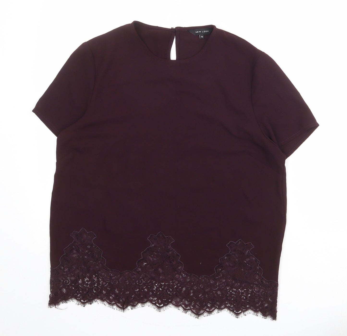 Womens UK Size 12 New Look Red Basic Blouse