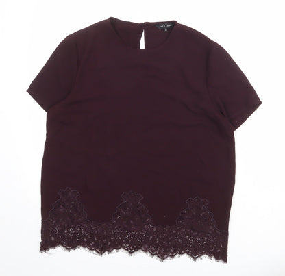 Womens UK Size 12 New Look Red Basic Blouse