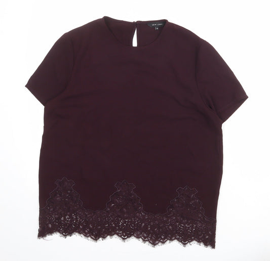 Womens UK Size 12 New Look Red Basic Blouse