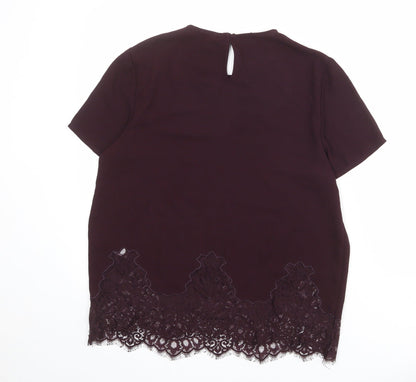Womens UK Size 12 New Look Red Basic Blouse