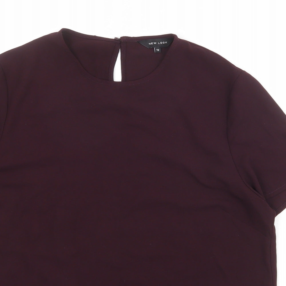 Womens UK Size 12 New Look Red Basic Blouse