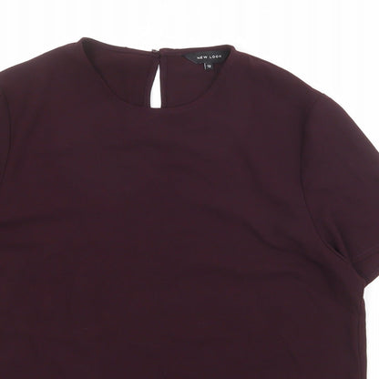 Womens UK Size 12 New Look Red Basic Blouse