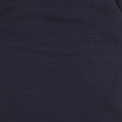 French Connection Womens Blue Cotton Shift Size L V-Neck Pullover - Textured