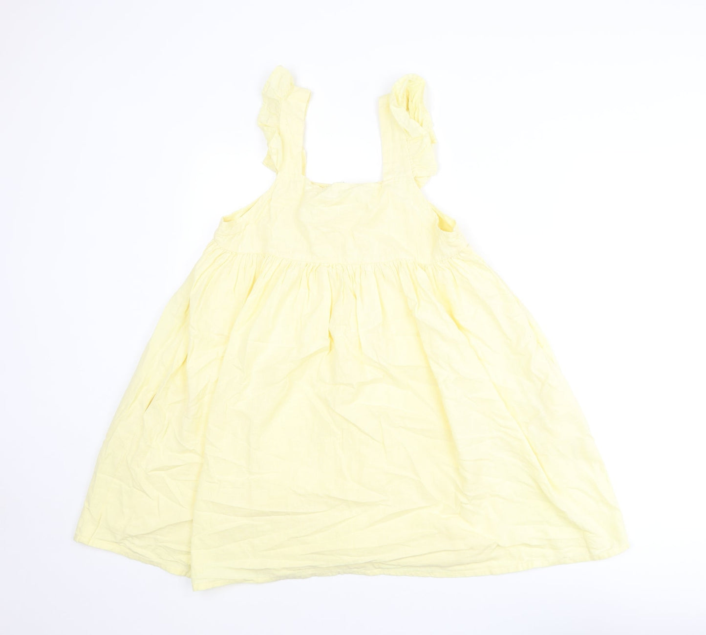 In the Style Womens Yellow Cotton A-Line Size 8 Square Neck Pullover