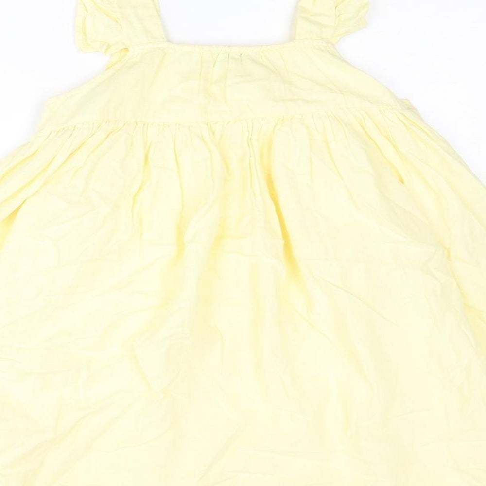 In the Style Womens Yellow Cotton A-Line Size 8 Square Neck Pullover