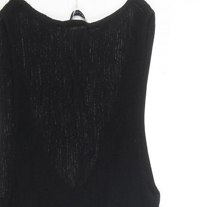 Zara Womens Black Polyamide Bodysuit One-Piece Size XS Snap