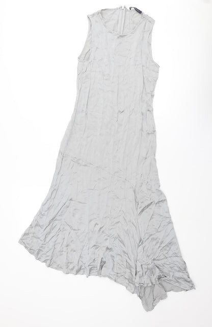 Limited Edition Womens Silver Viscose A-Line Size 6 Round Neck Zip