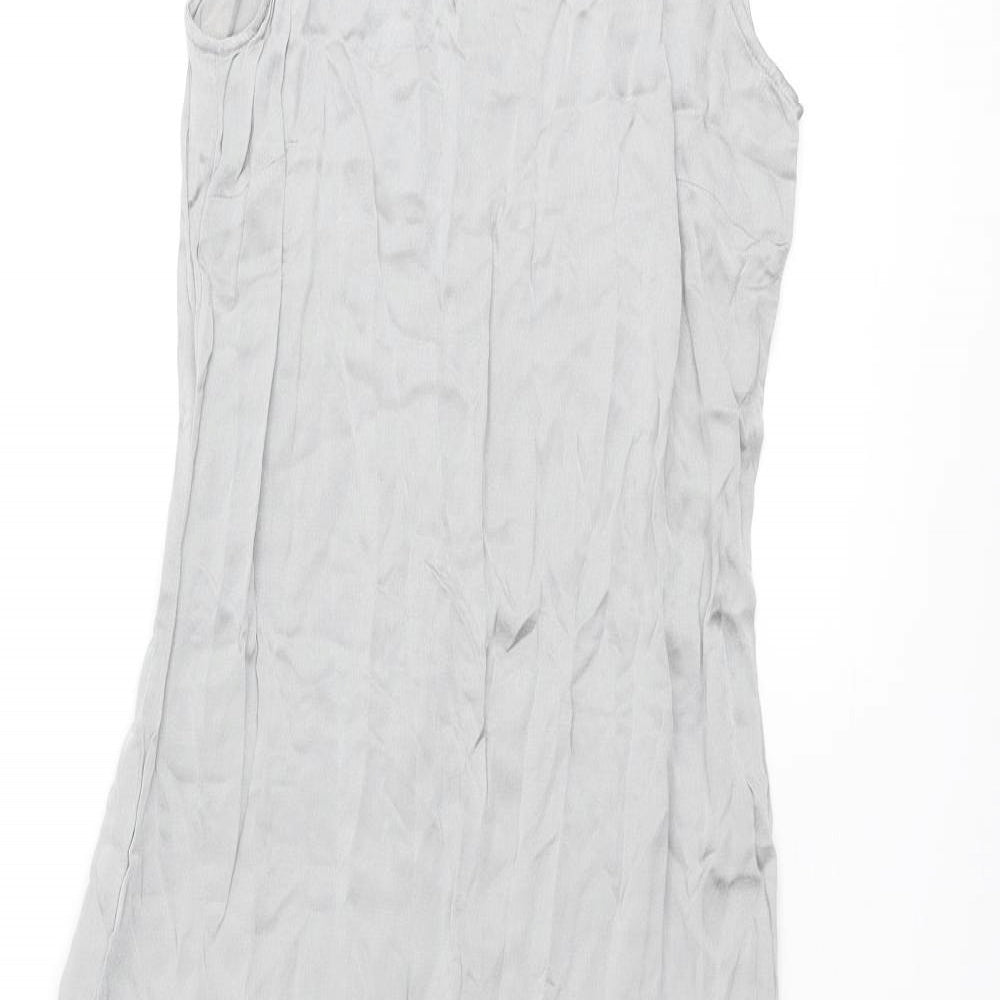 Limited Edition Womens Silver Viscose A-Line Size 6 Round Neck Zip