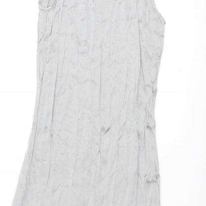 Limited Edition Womens Silver Viscose A-Line Size 6 Round Neck Zip