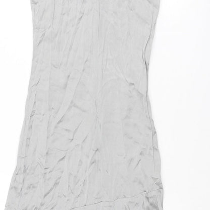 Limited Edition Womens Silver Viscose A-Line Size 6 Round Neck Zip