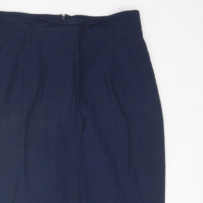 C&A Womens Blue Polyester Straight & Pencil Skirt Size 14 Zip