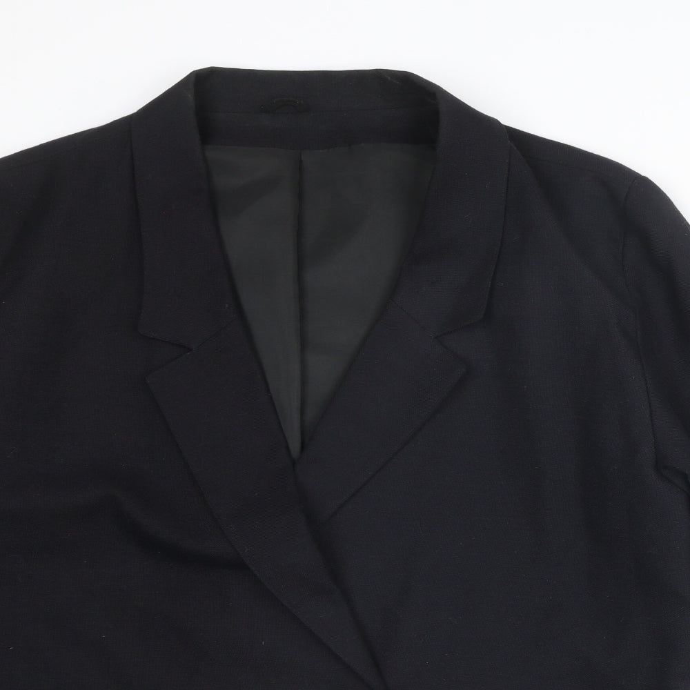 C&A Womens Black Cotton Jacket Suit Jacket Size 18