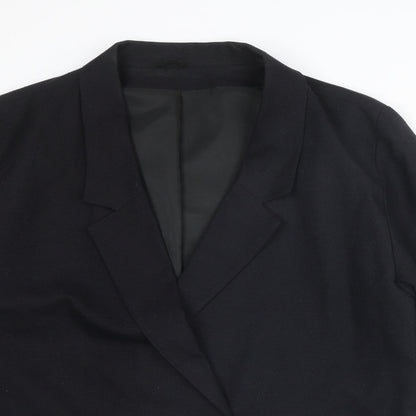 C&A Womens Black Cotton Jacket Suit Jacket Size 18