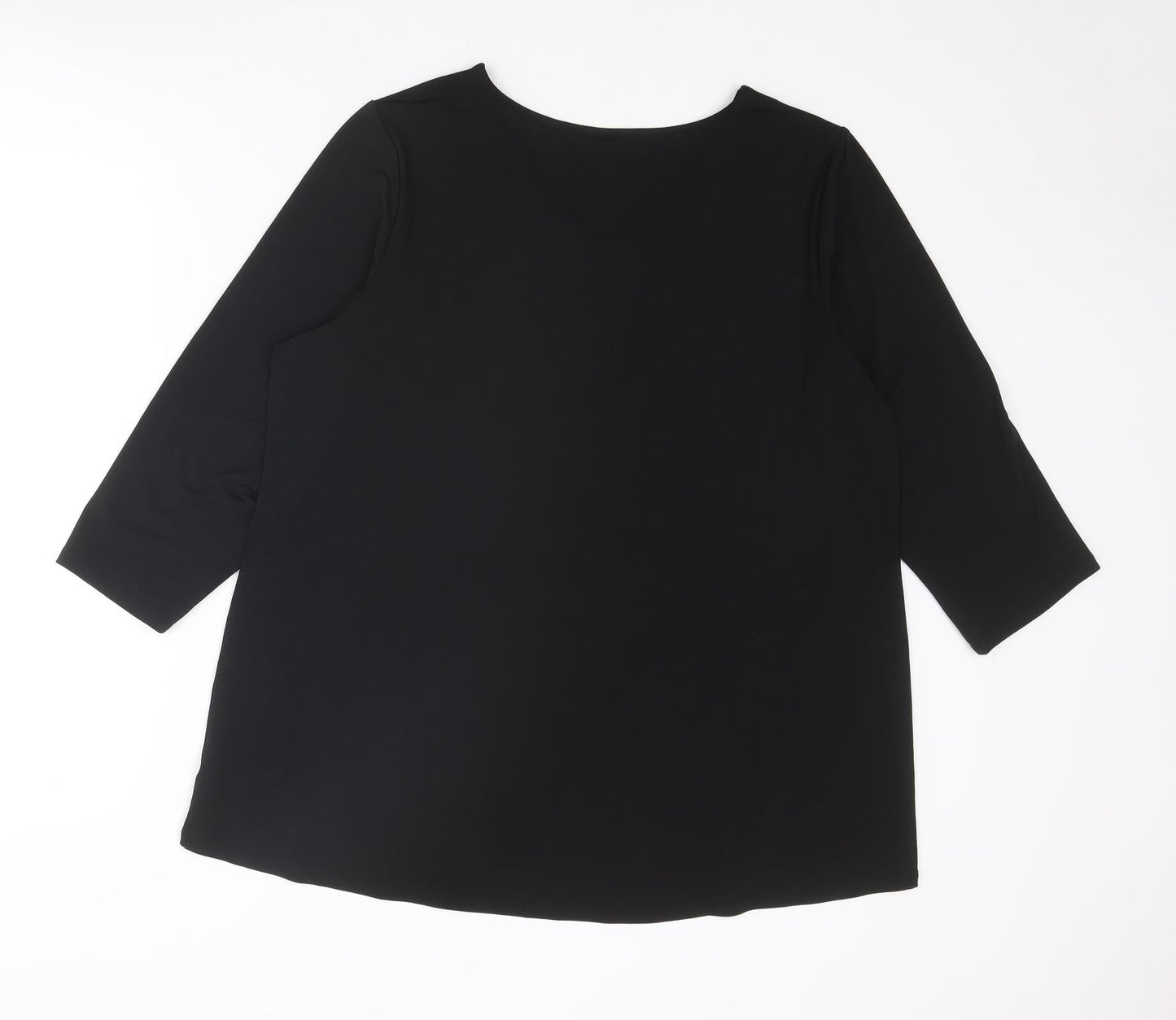 Womens UK Size L Bob Mackie Black Basic T-Shirt
