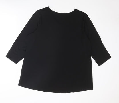 Womens UK Size L Bob Mackie Black Basic T-Shirt