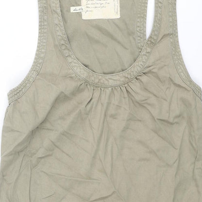 River Island Womens Green Cotton Mini Size 10 Scoop Neck Pullover