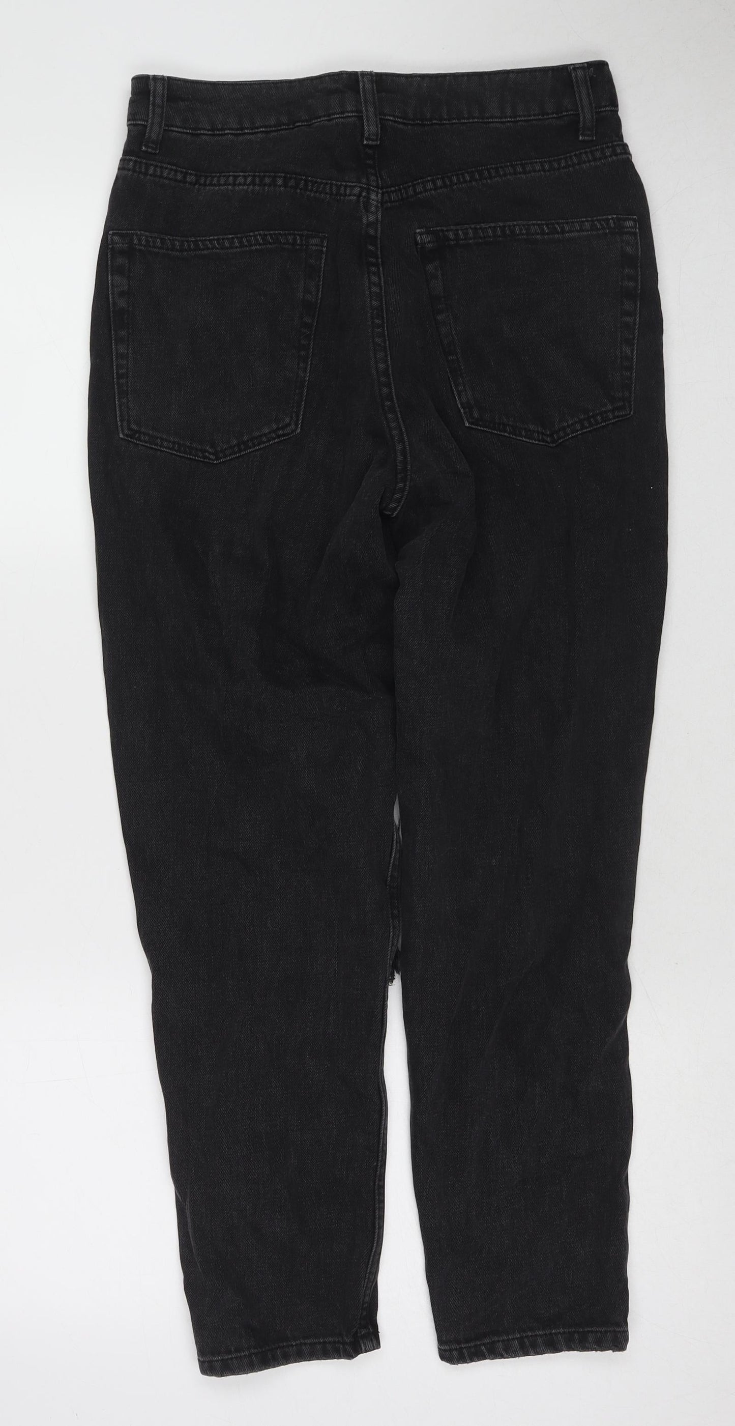 Topshop Womens Black Cotton Tapered Jeans Size 28 in L30 in Regular Zip